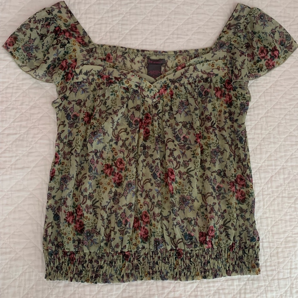 Nordstrom’s Floral Shortsleeve Blouse